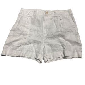 Ralph Lauren Women's High Waisted 100% Linen Shorts Size 12P White